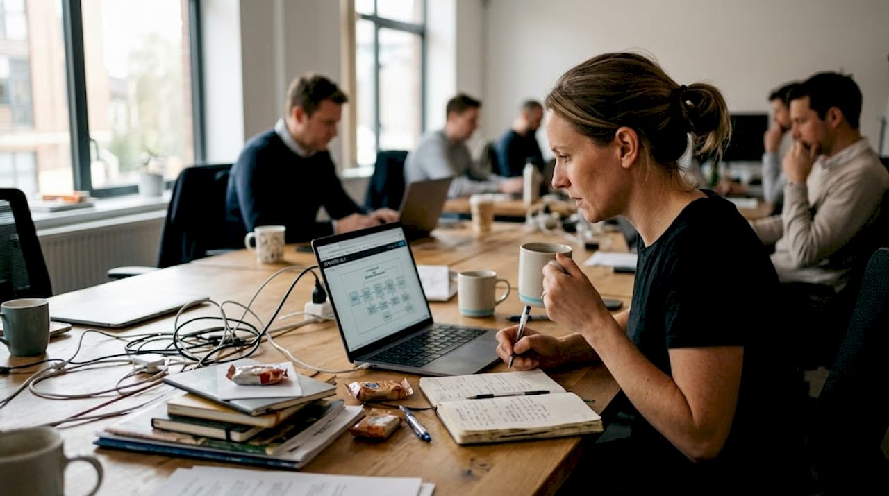 Az elemző a munkahelyi üzleti folyamatokat vizsgálja, feltárja az esetleges problémákat és javaslatokat tesz a hatékonyság növelésére.