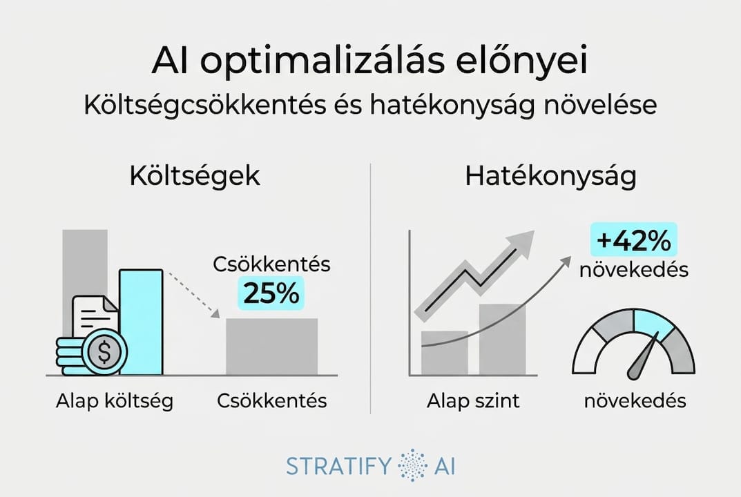 AI optimalizálás – infografika a legfontosabb előnyökről