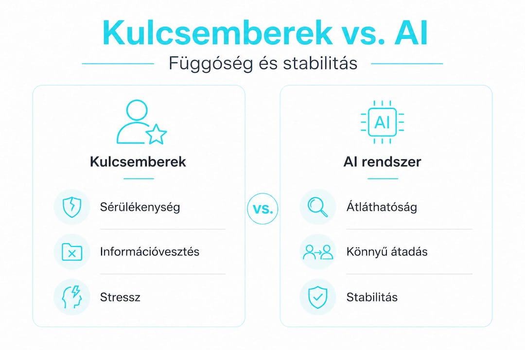 Infografika: kulcsszereplők és mesterséges intelligencia összevetése