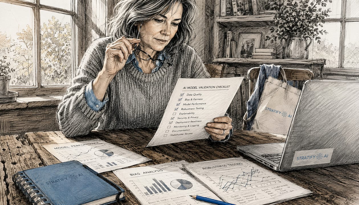 Közelről lefotózott, az asztalon elhelyezett mesterséges intelligencia modell-ellenőrző eszközök