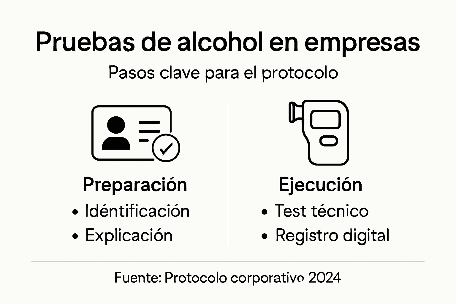 Infografía: pasos para realizar pruebas de alcohol en la empresa