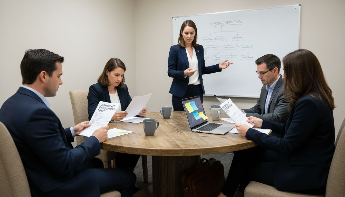 Managers discuss drug testing policy implementation