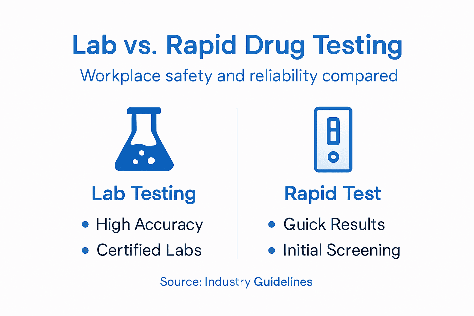 Infographic comparing lab and rapid drug tests