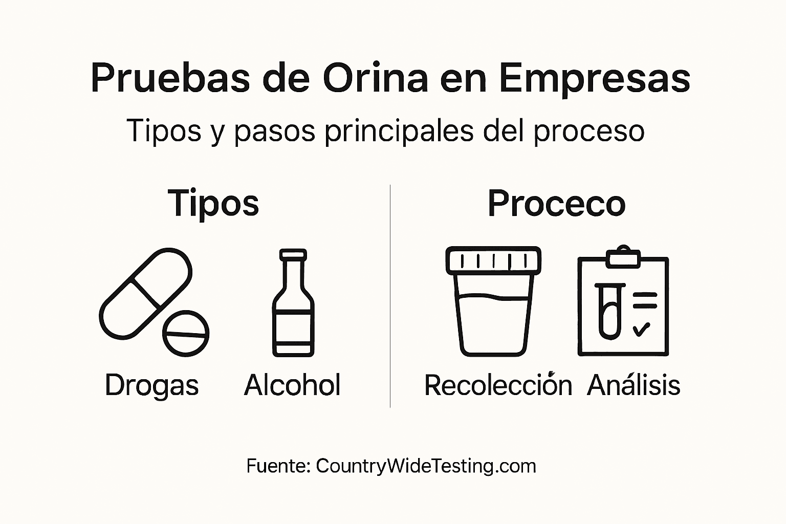 Infografía: cómo se realiza una prueba de orina y cuáles son sus principales tipos