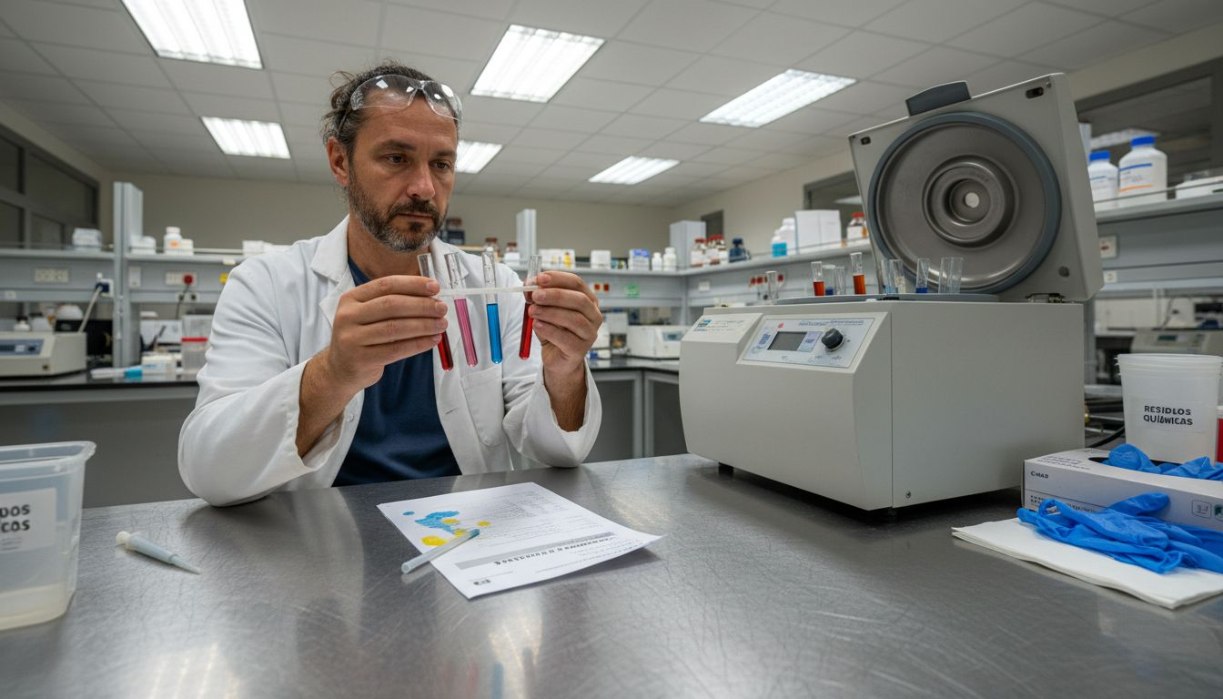 Especialista analizando muestras en el laboratorio para garantizar la seguridad