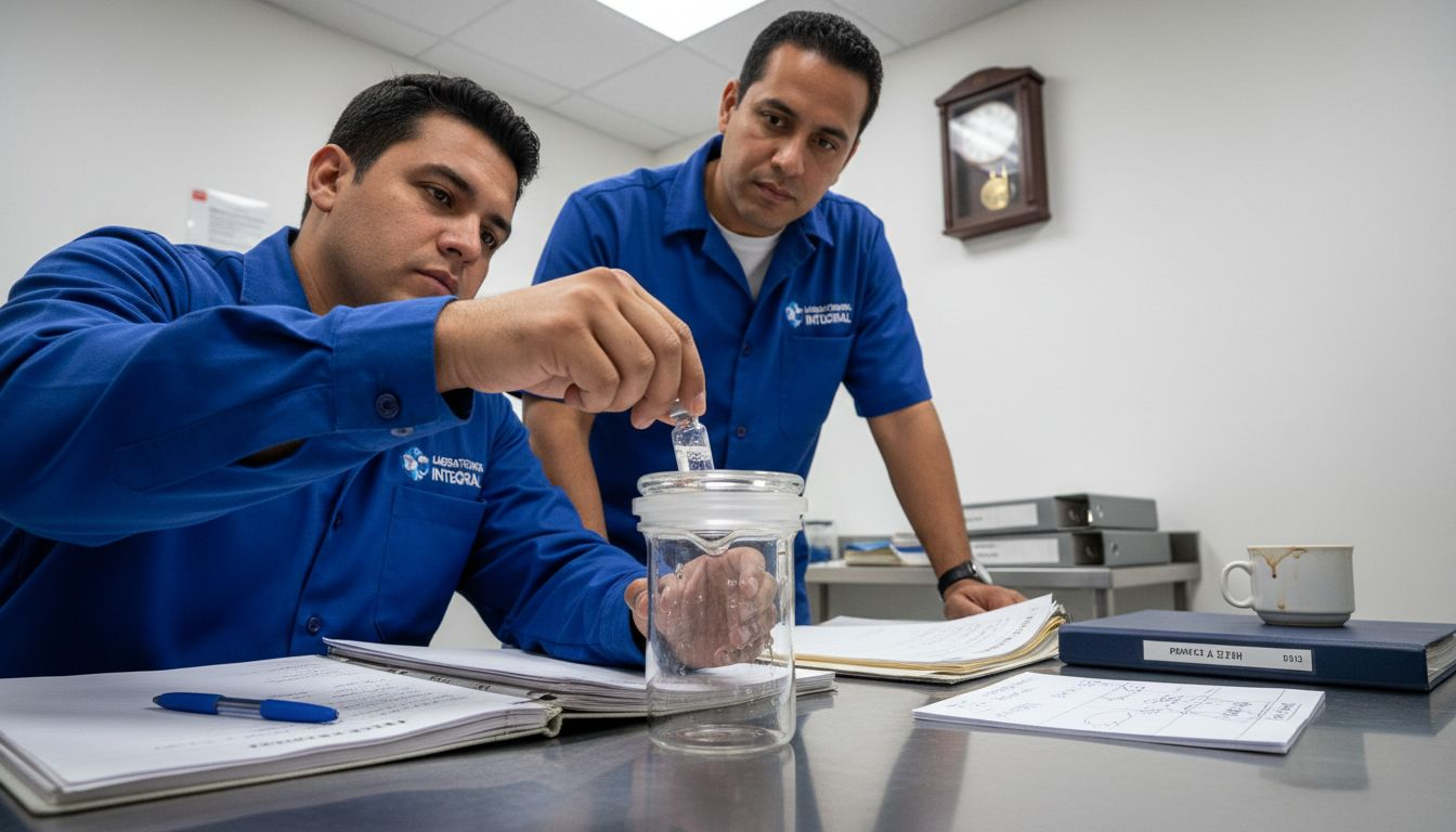 Empleado bajo supervisión durante la realización de una prueba antidopaje