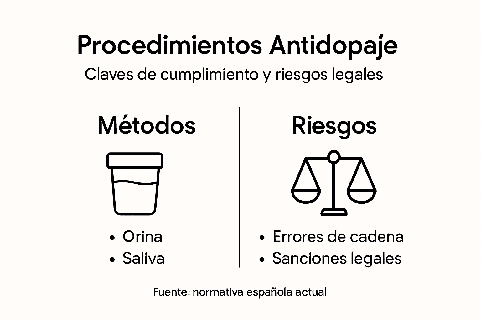 Infografía sobre el cumplimiento de las normas antidopaje y la gestión de riesgos