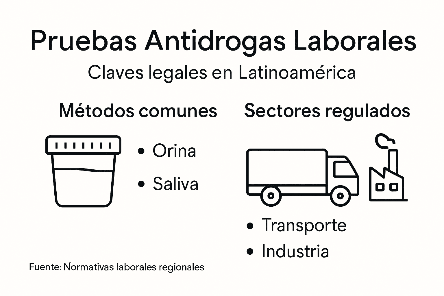 Infografía sobre normativas de prevención del consumo de drogas en el ámbito laboral