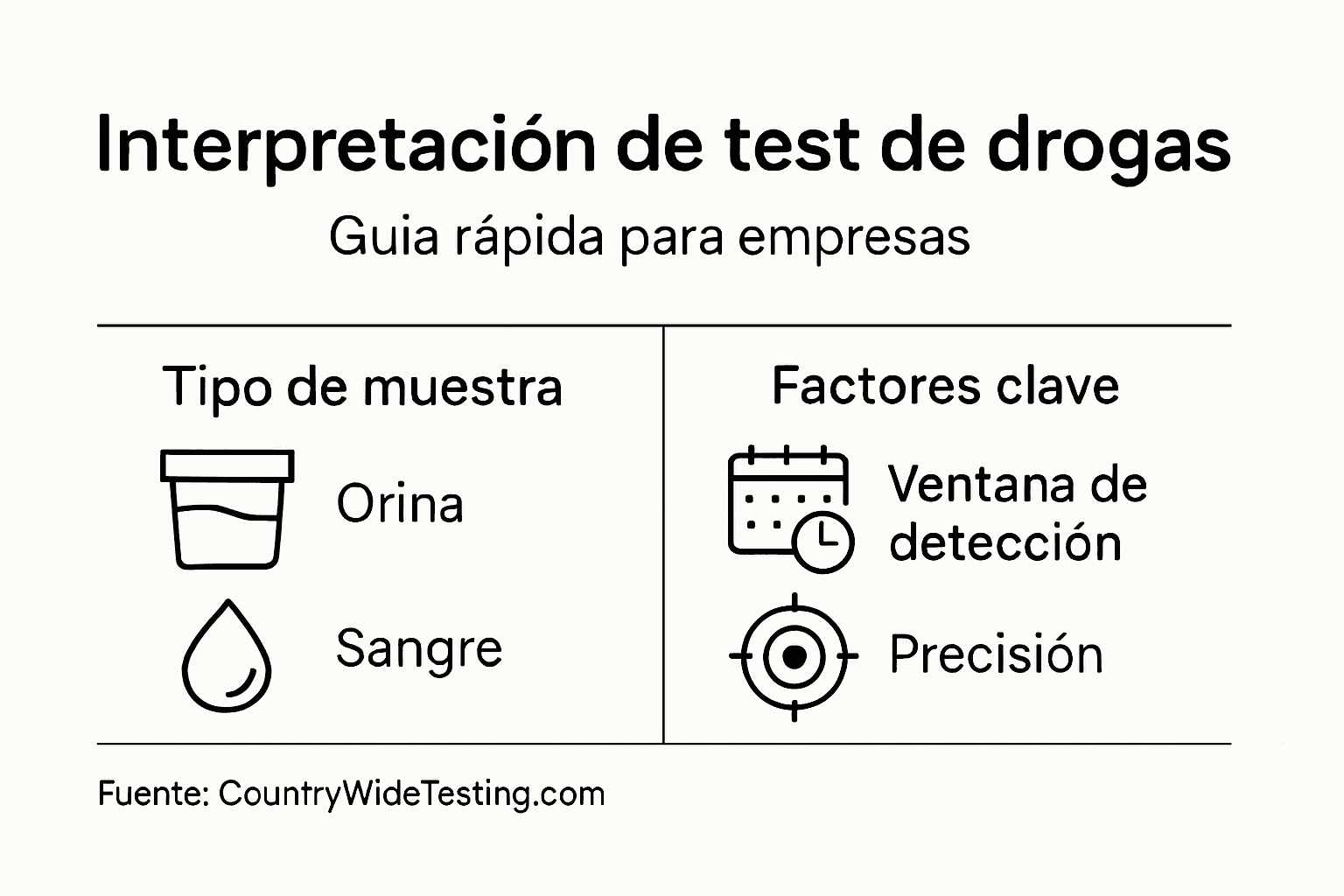Guía visual para entender los resultados de pruebas de drogas en el ámbito empresarial