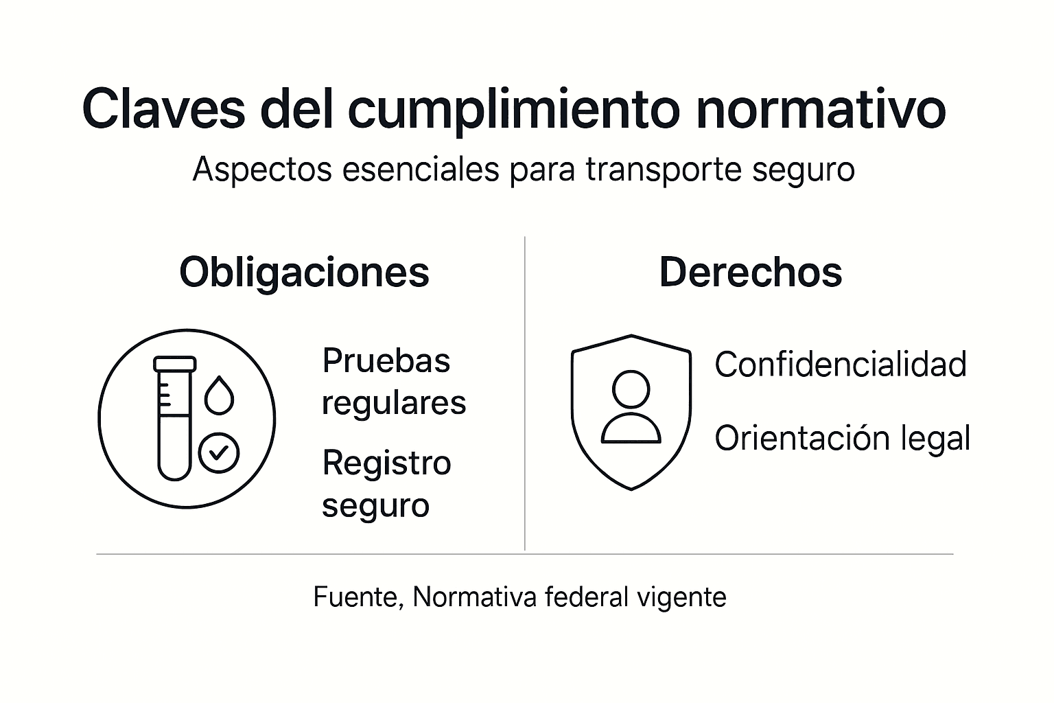 Infografía sobre las claves del cumplimiento legal en el sector transporte