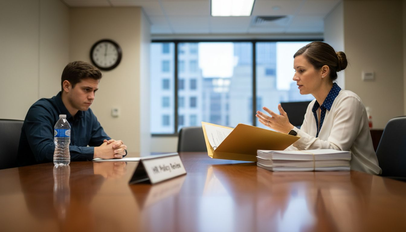 HR meeting explaining drug testing procedures