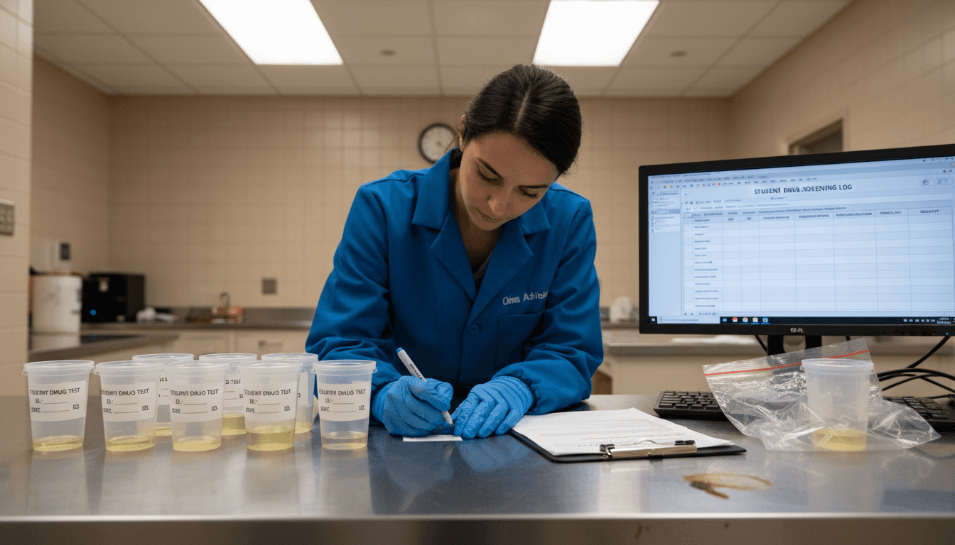 Lab technician labels student drug test samples