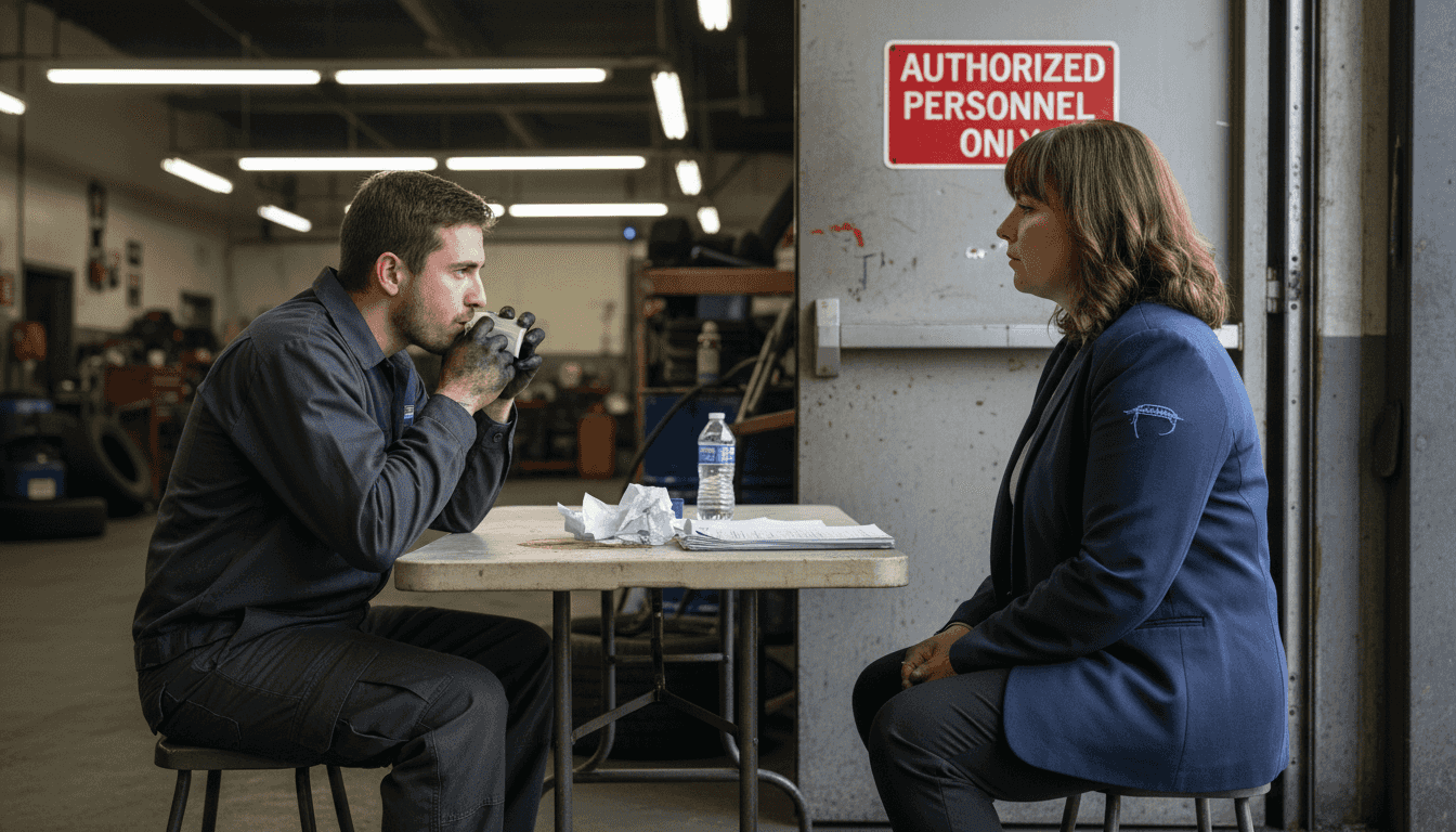 Supervisor observes breath alcohol workplace screening