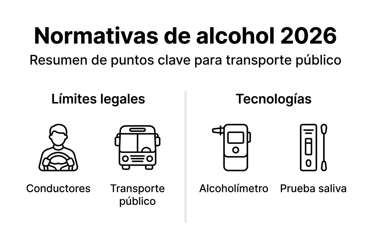 Infografía sobre las normas y tecnologías para la detección de alcohol