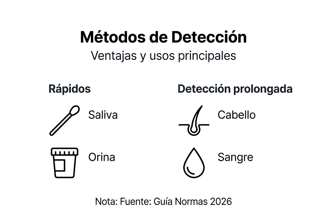 Resumen visual de los principales métodos de detección