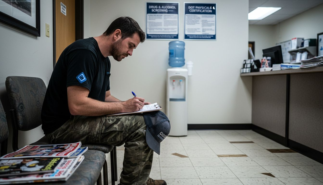 CDL candidate in clinic for drug test
