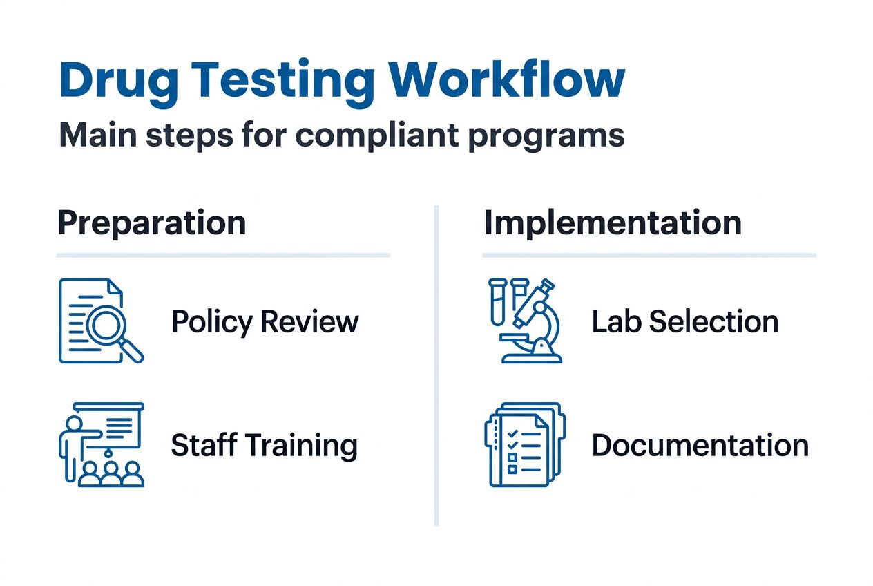 Infographic of drug testing workflow steps