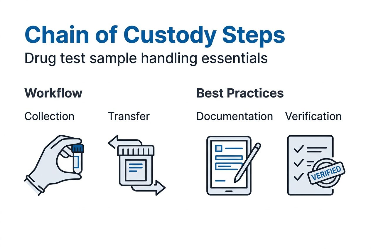 Infographic of drug testing custody workflow steps