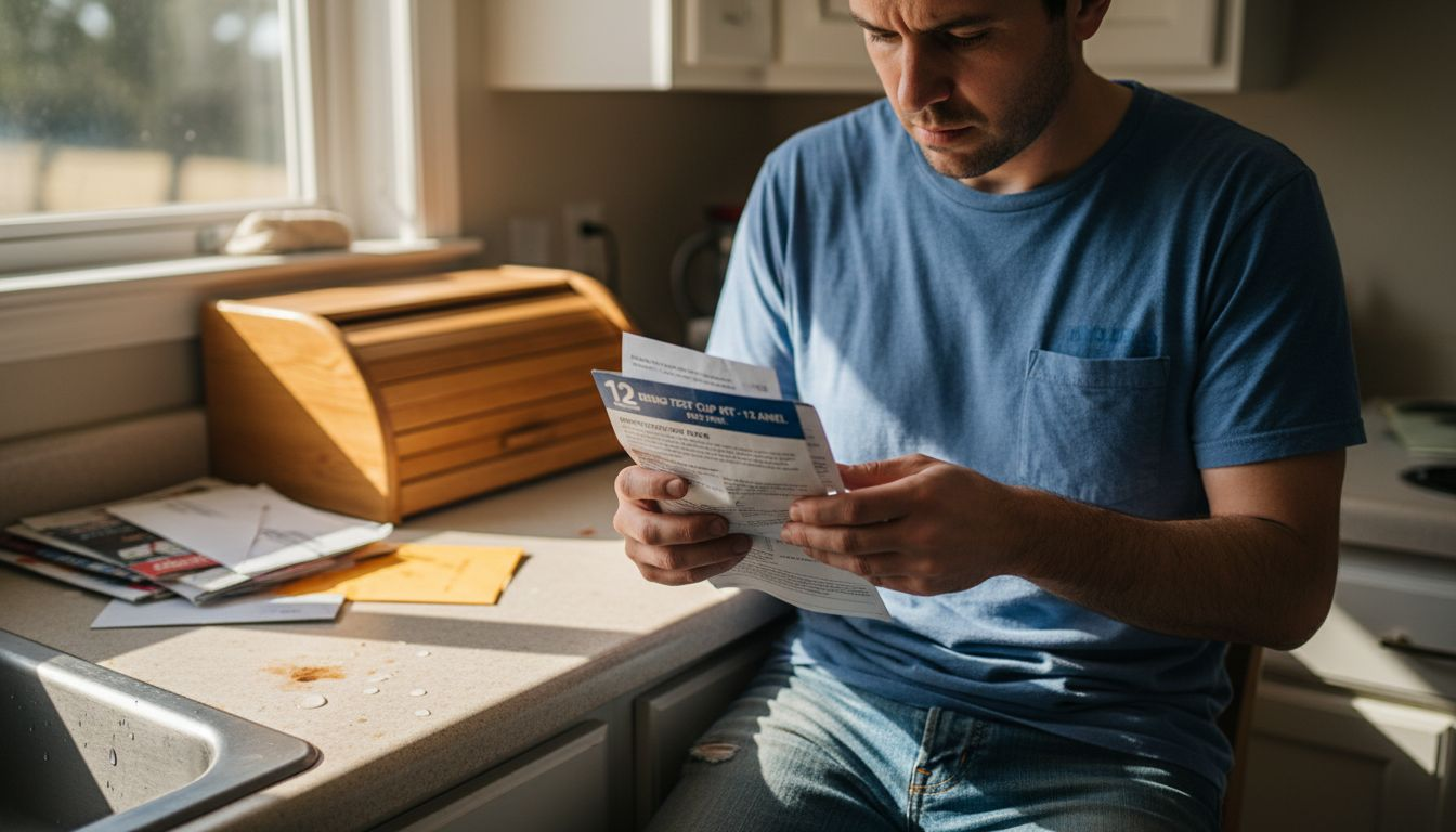 Person reading instructions for at-home drug test