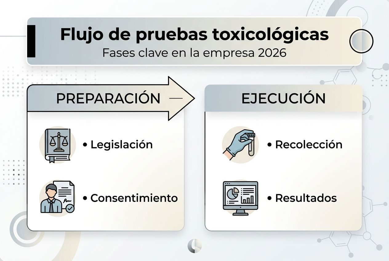 Infografía sobre el proceso de trabajo en toxicología para empresas