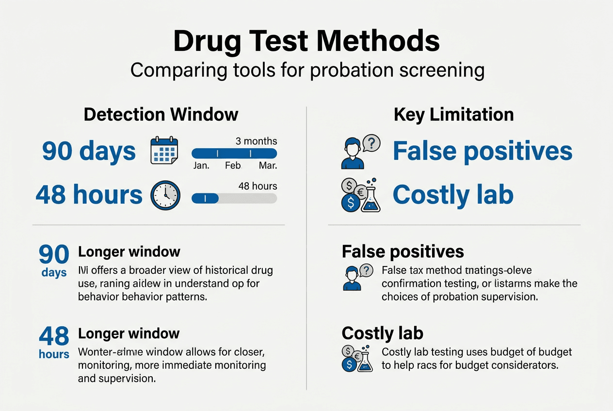 Infographic comparing drug screening methods