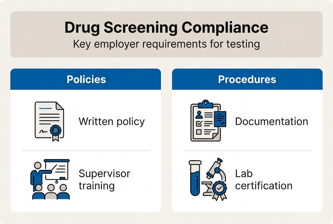 Infographic showing compliance steps and procedures