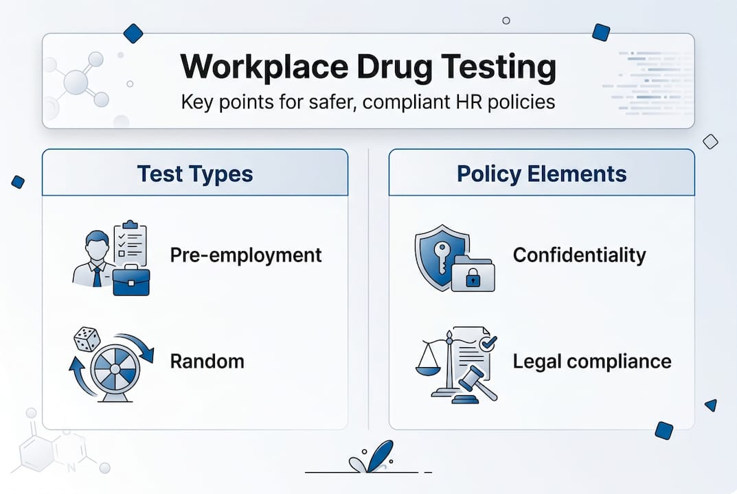 Infographic showing HR drug testing policy overview