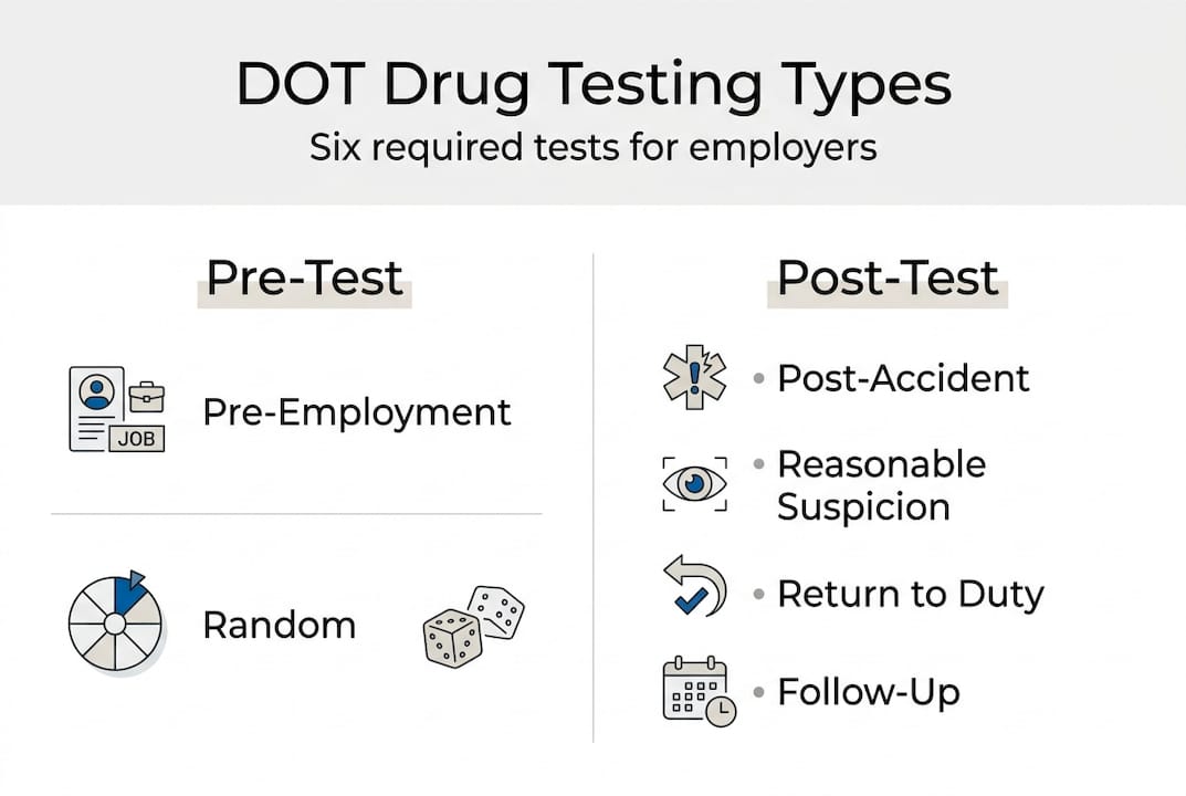 Infographic six DOT drug test types