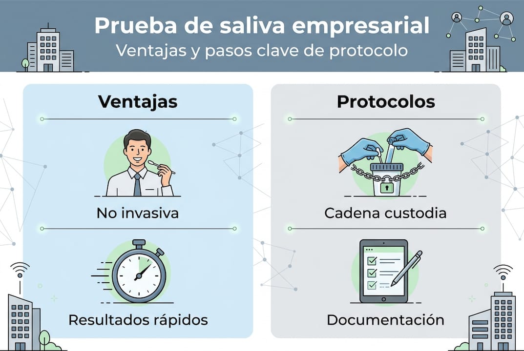 Infografía: beneficios y procedimiento de la prueba de saliva