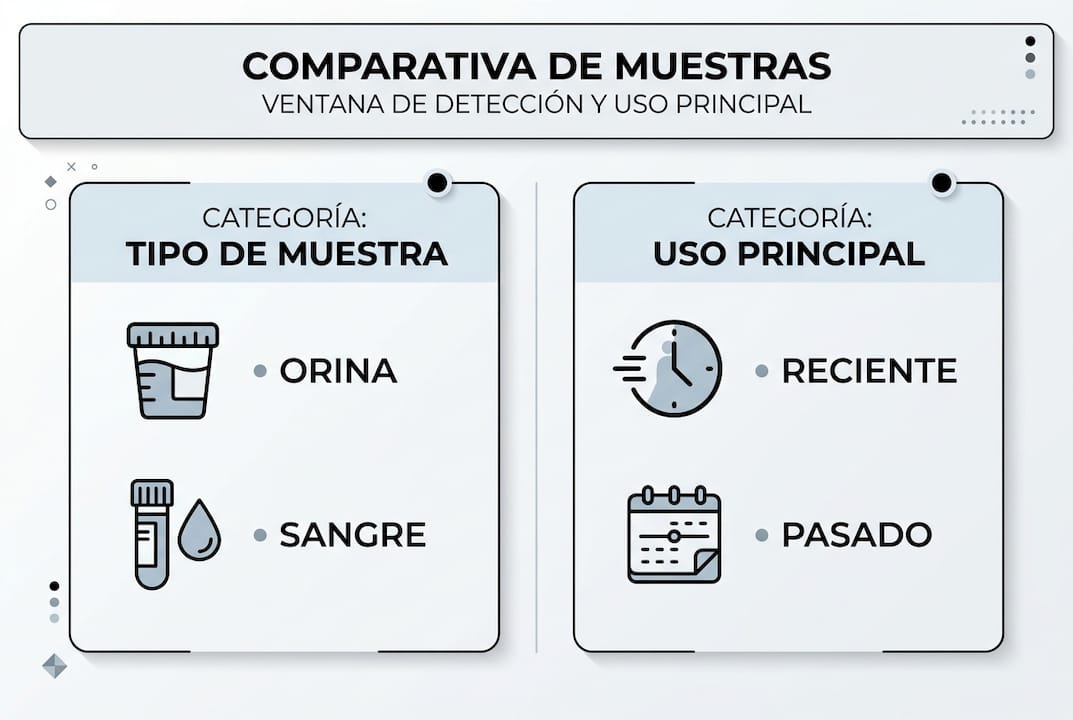 Infografía sobre las diferencias entre distintos tipos de muestras biológicas