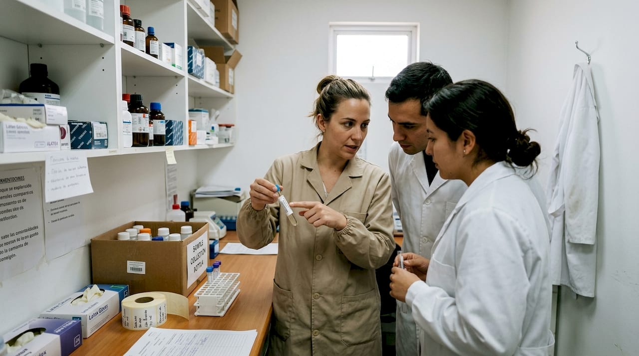 El personal recibe capacitación en el manejo seguro de muestras.