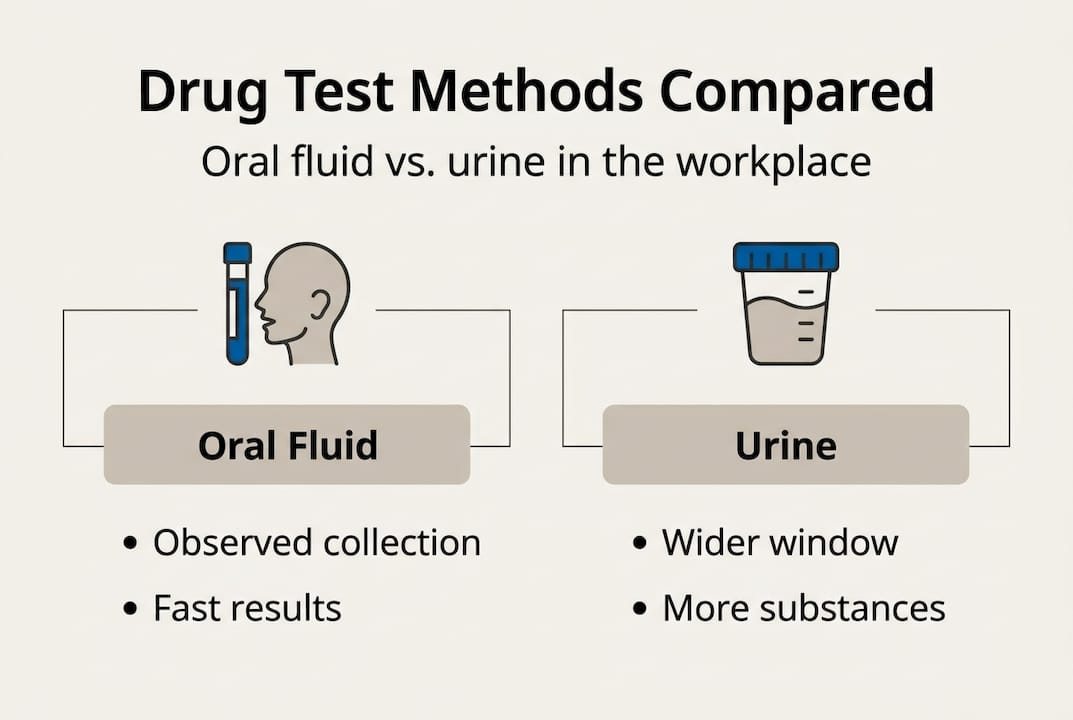 Infographic oral fluid and urine tests comparison