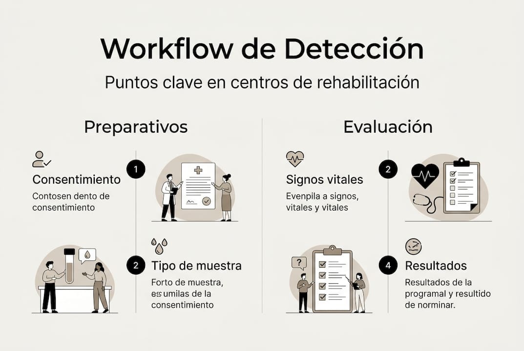 Infografía con los pasos esenciales del proceso de detección
