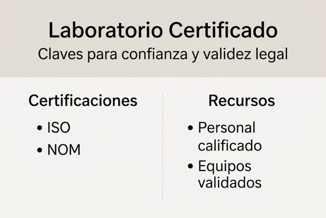 Infografía: puntos clave para identificar un laboratorio certificado