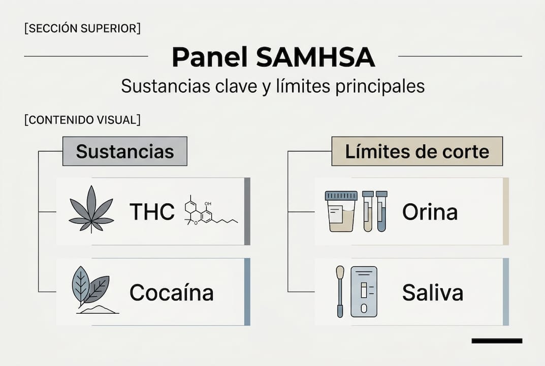Infografía sobre el consumo de drogas y los límites establecidos por SAMHSA