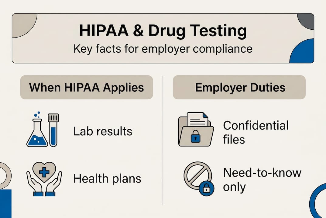 Infographic outlining HIPAA compliance in drug testing