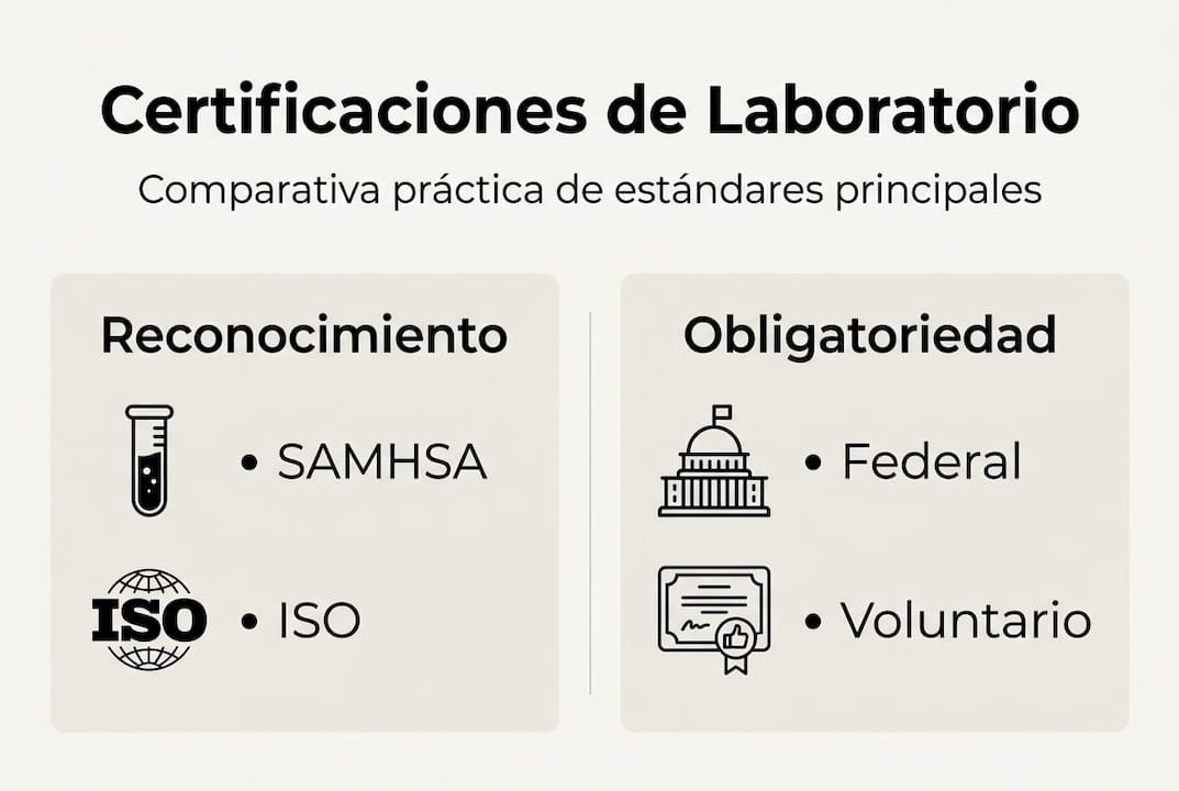Infografía sobre las certificaciones más importantes para laboratorios