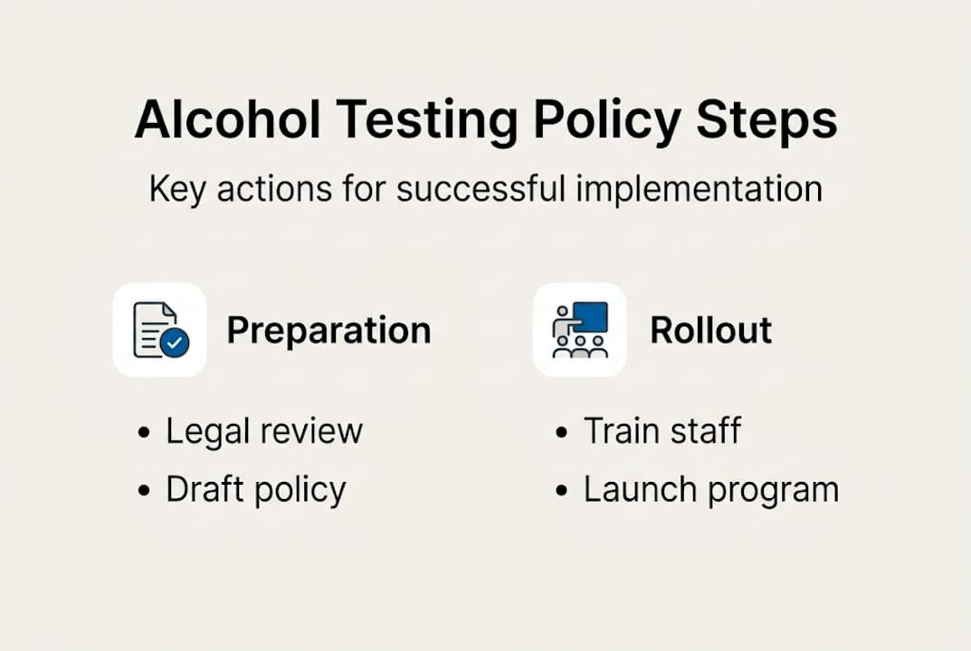 Infographic showing policy prep and rollout steps