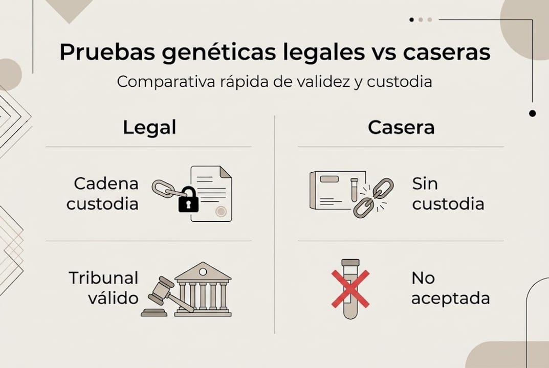 Infografía: ¿En qué se diferencian las pruebas caseras y las pruebas legales?