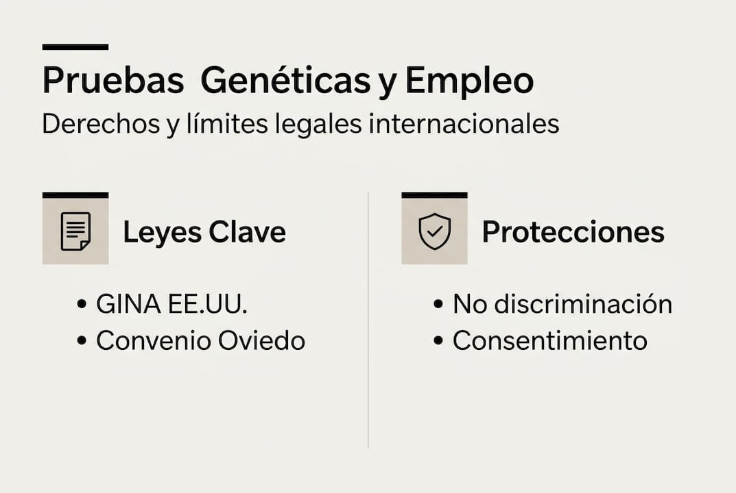 Infografía sobre las principales leyes y derechos en materia de protección genética