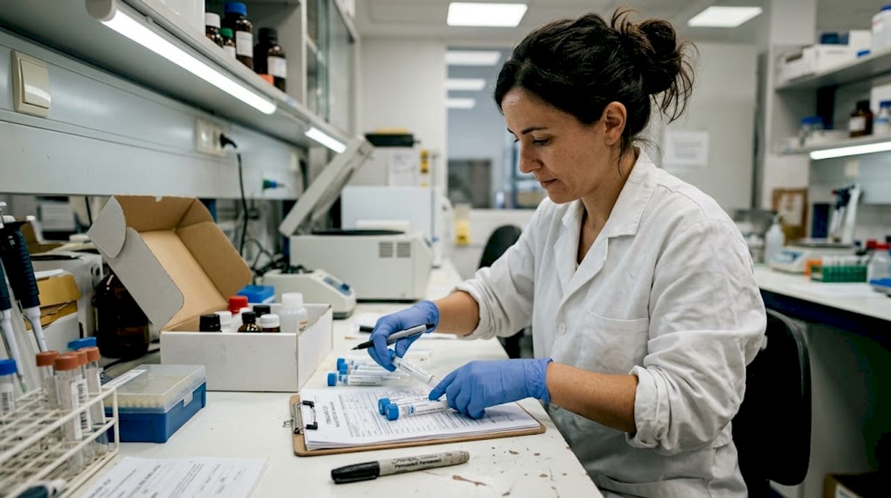 Técnica se encarga de preparar los insumos necesarios para realizar pruebas toxicológicas.