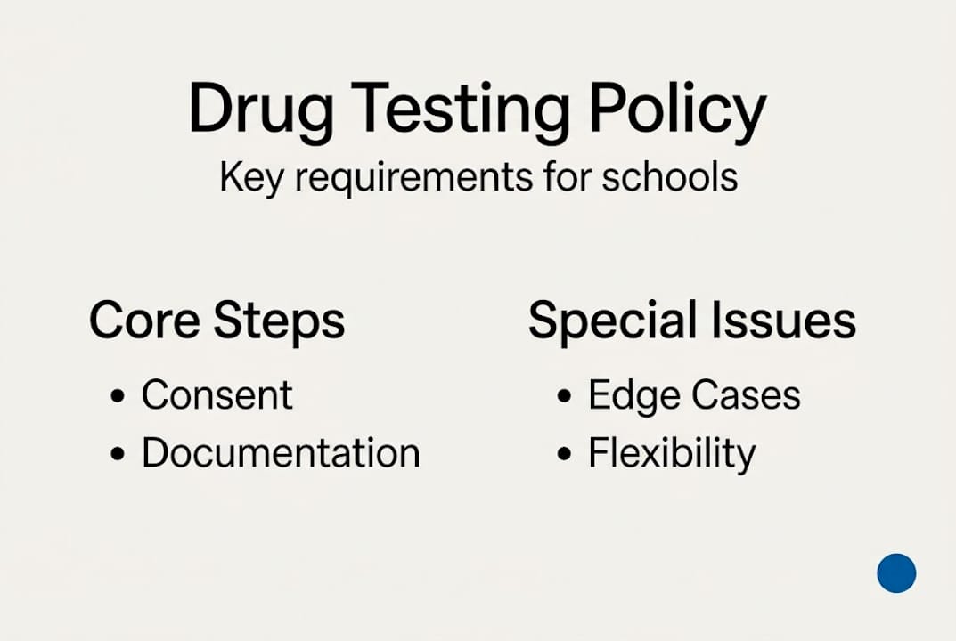 Infographic of school drug testing policy essentials