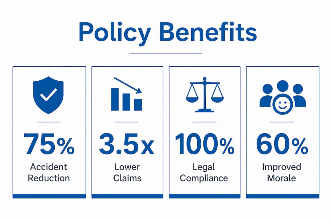 Infographic highlighting employer drug test policy benefits