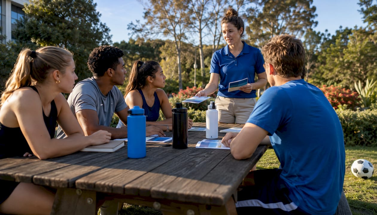 Student-athletes in drug education seminar