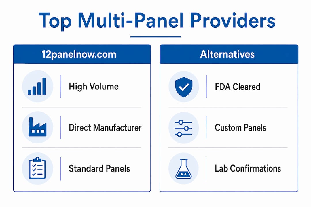 Comparison infographic of drug test providers and alternatives