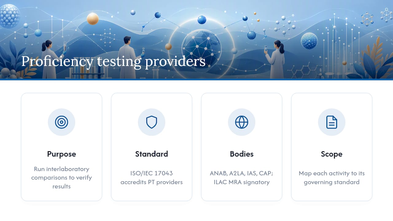7. ISO/IEC 17043 — proficiency testing providers — overview diagram
