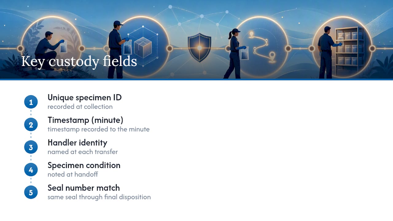 Five chain of custody record fields