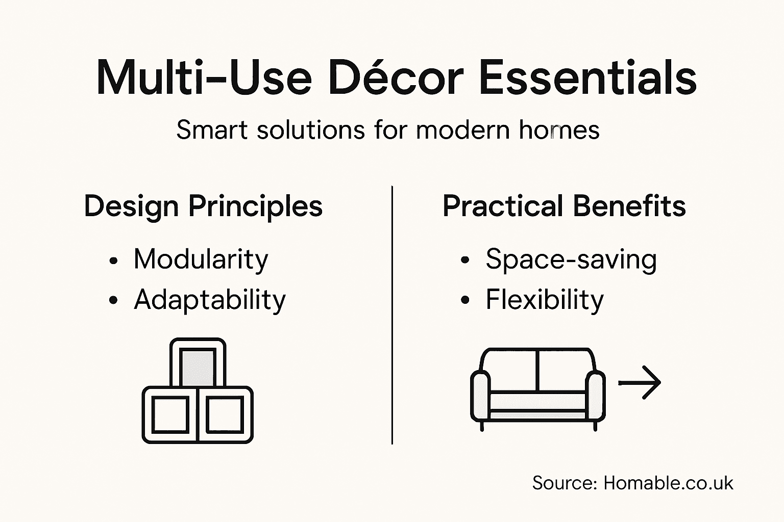 Infographic: multi-use décor principles and benefits
