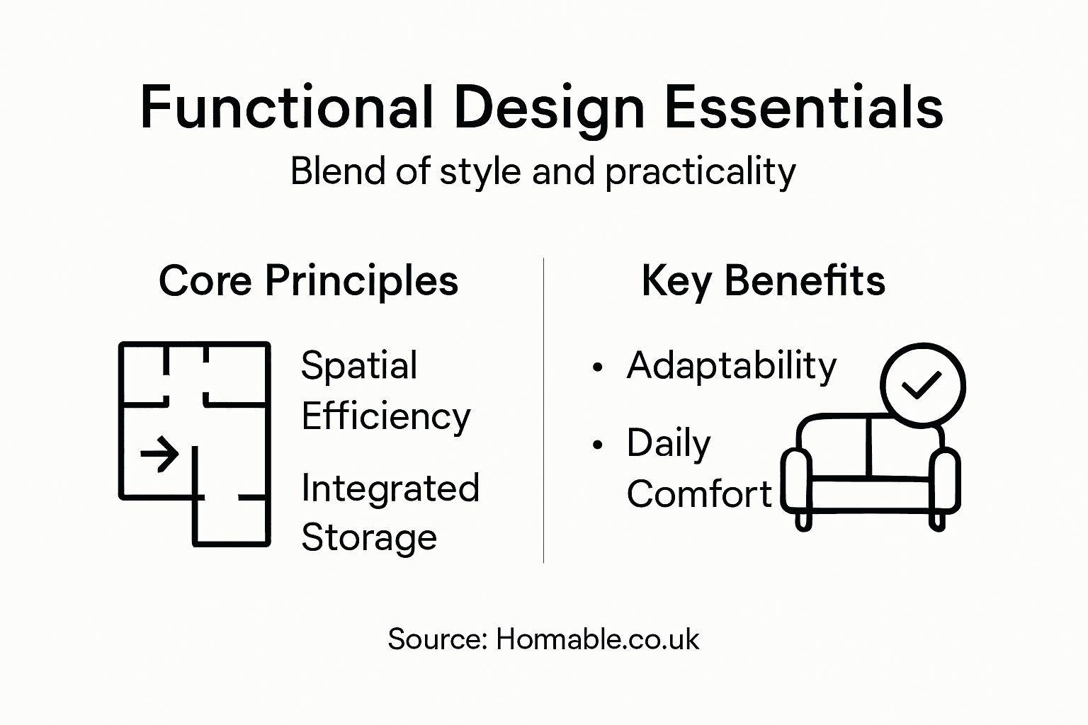 Infographic of functional design principles overview