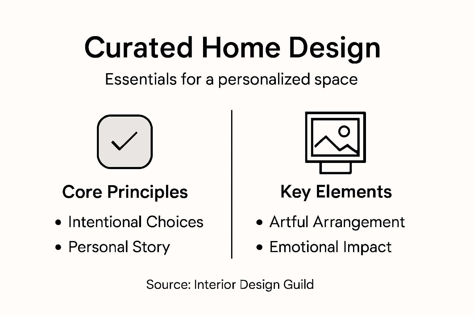 Infographic on curated home design principles
